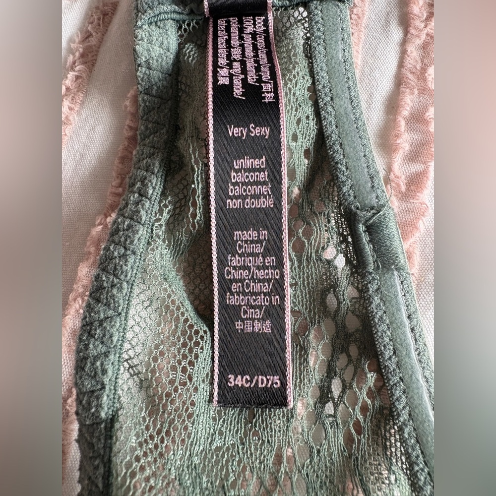 Victoria's Secret Very Sexy Dark Green Unlined Strapless Bra Size 34C - Picture 3 of 8